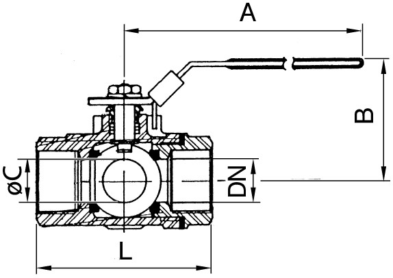 3-Wege-Kugelhahn Typ 11082 G-ES